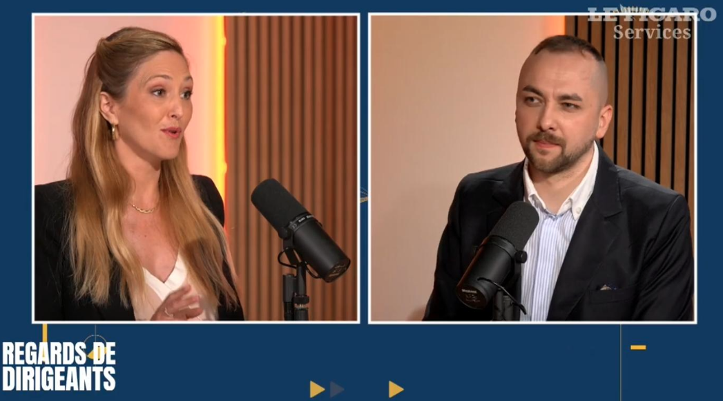 Rémi Delapierre (Fenchell Capital) being interviewed on the Le Figaro set, programme Regards de Dirigeants