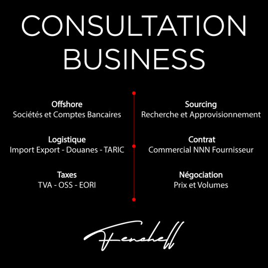 consultation business amazon ecommerce cdiscount taxe offshore llc import taric eori TVA nnn sourcing produits